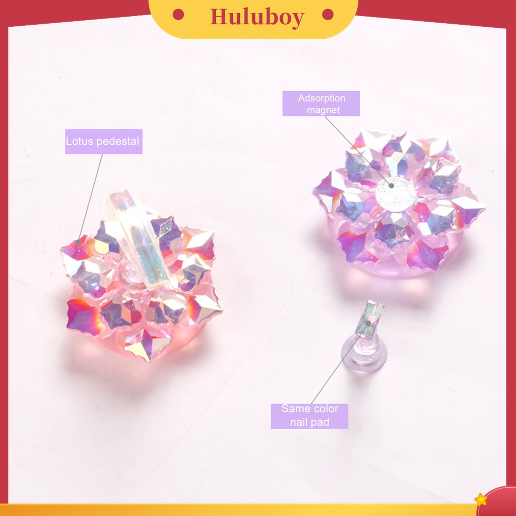 Huluboy Huluboy♡ Stand Holder Display Kuku Palsu Bentuk Lotus Flexible Untuk Latihan Manicure