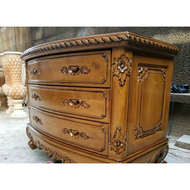 Bufet TV Salina Full Kayu Jati TPK Perhutani panjang 100cm meja minimalis jati