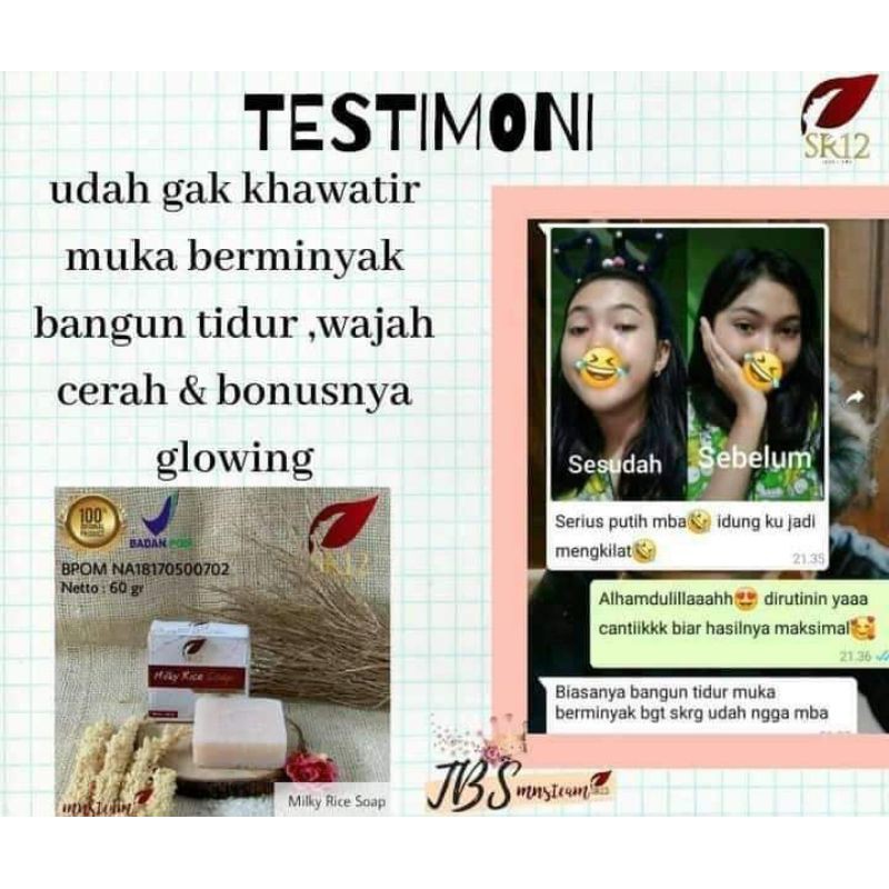 

SR12 Sabun Beras Susu (60gram)//Kulit Berminyak//Berjerawat