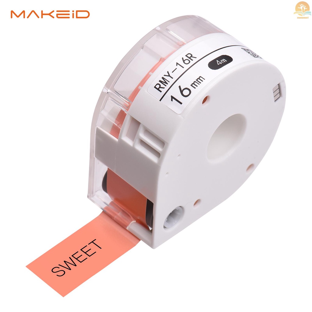 MAKEID 1 Roll Adhesive Label Paper Thermal Printer Paper Name Price Barcode Label Sticker Tape Waterproof Tear-Resistant for T7 Portable Label Maker Printer, Red 16mmx4m