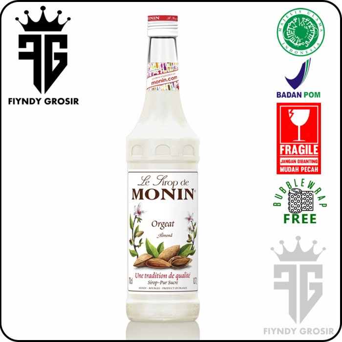 

ALMOND SYRUP 700ml merk MONIN / Sirup / Cafe / Monin / Kedai / Kopi