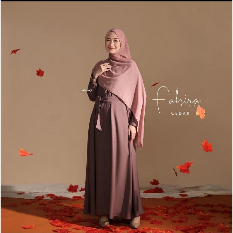 dress tali gamis cantik warna cedar ori by naisha fahira dress