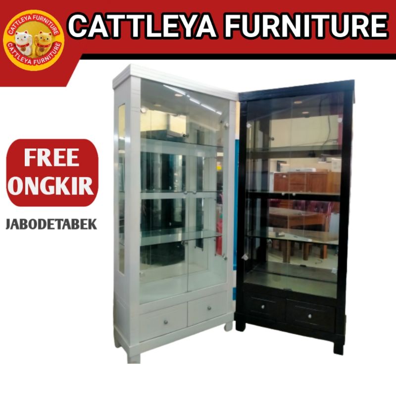 Lemari pajangan kristal 2 pintu / Lemari Hias