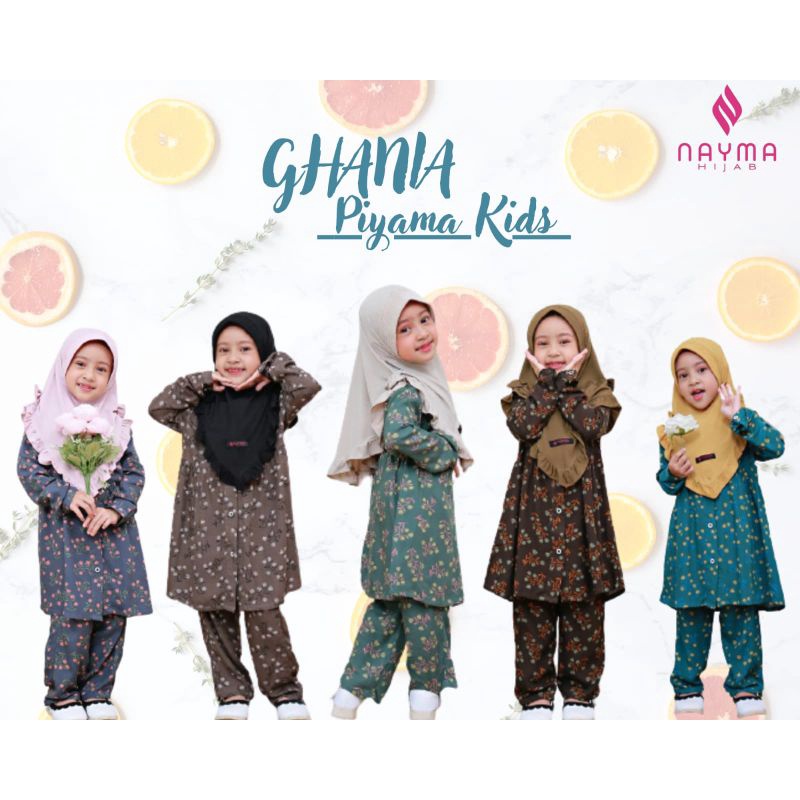 GHANIA COUPLE PIYAMA KIDS BY NAYMA HIJAB / RAYON VISCOSE / TERMURAH / BEST SELLER