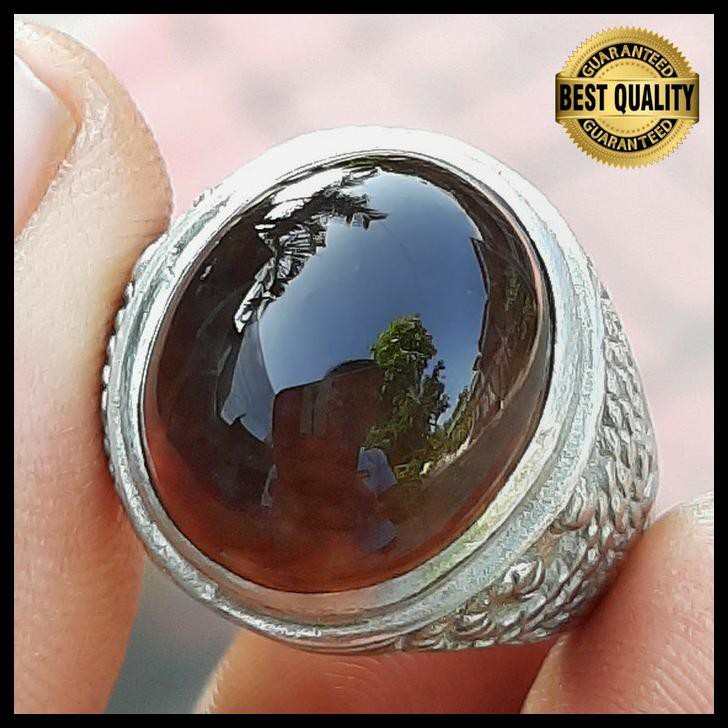 Cincin Yaman Wulung Batu Akik Natural Kecubungapi Cincin Pria Kantoran