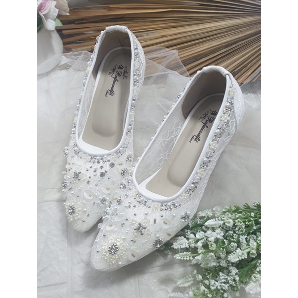 sepatu wedding marmarra putih tinggi 7cm