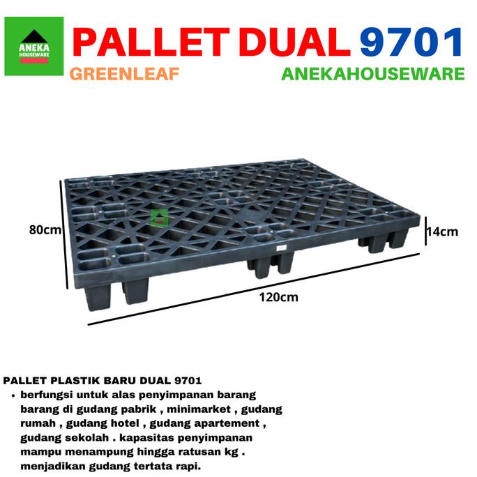 

Pallet Plastik Alas tatakan Gudang Dual Industri 9701 Green Leaf