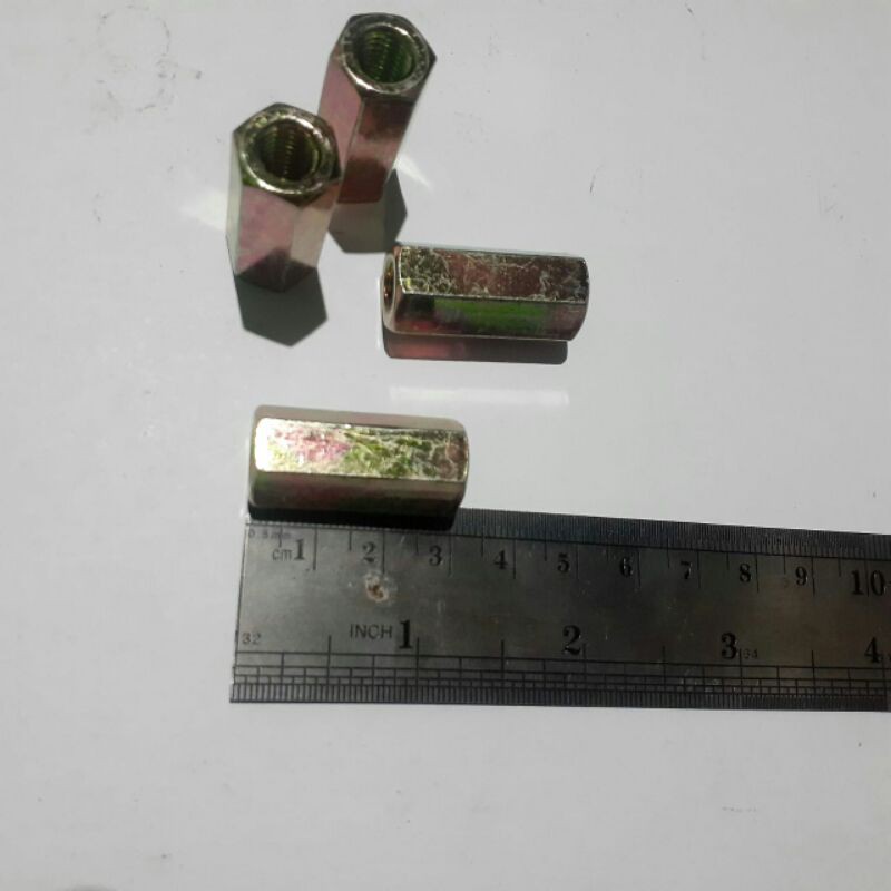 LONG NUT M8X30 / MUR PANJANG M8X30 / LONG NUT M8 X 30 / MUR M8 X 30 / MUR PANJANG M8 X 30 KUNING