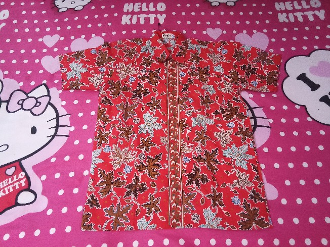 Batik Anak Laki Kemeja Batik Anak Hem Cowok Baju Usia 0-14 Katun Merah Tahun Bk-45