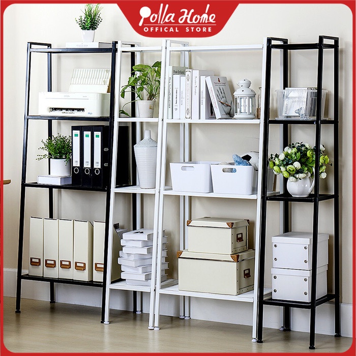 PROMO BISA COD RAK Rak Buku Tingkat Rak Susun Serbaguna Rak Buku Susun Rak Penyimpanan - Hitam, Vari