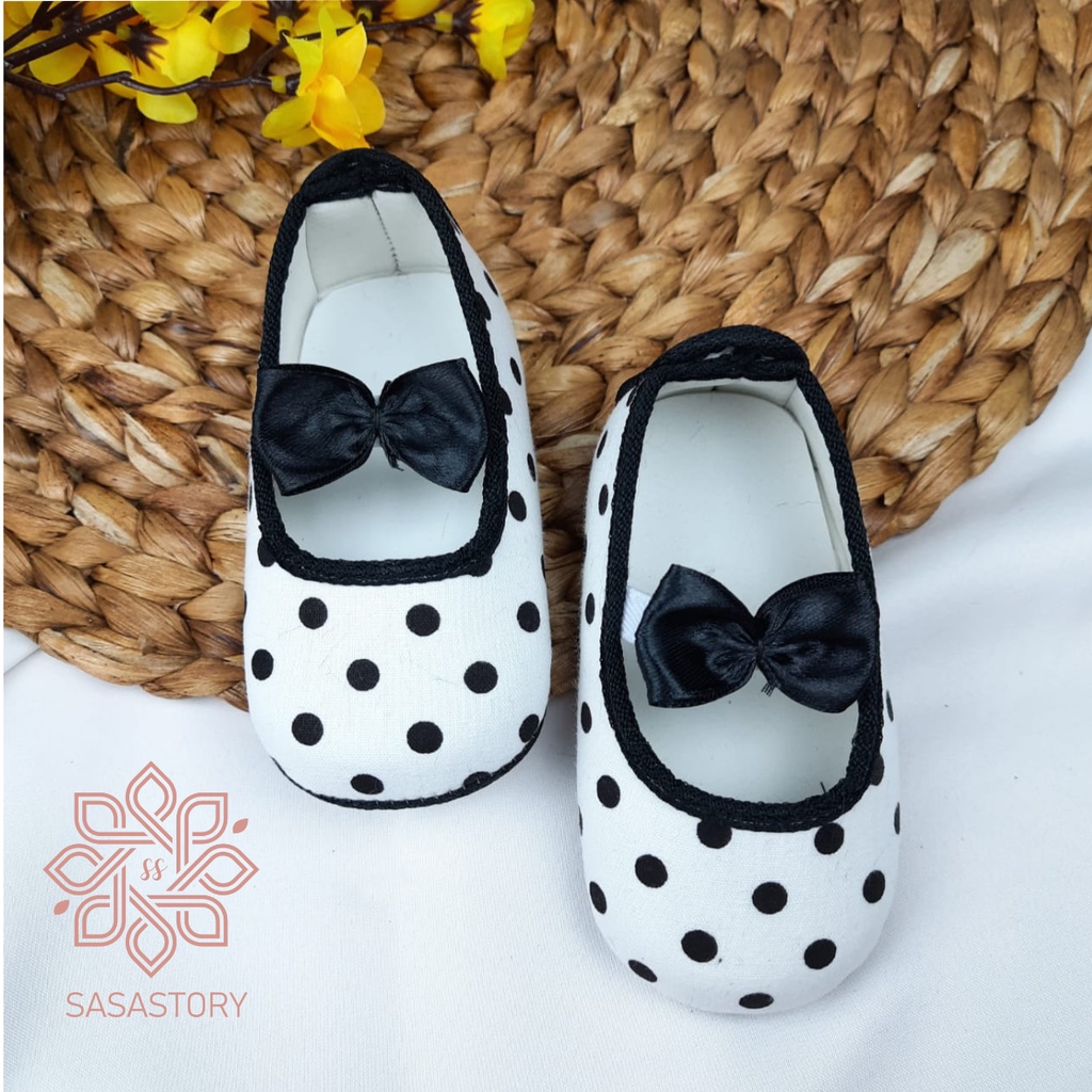 SEPATU PREWALKER BABY BAYI ANAK PEREMPUAN POLKADOT 0-12 BULAN FP08