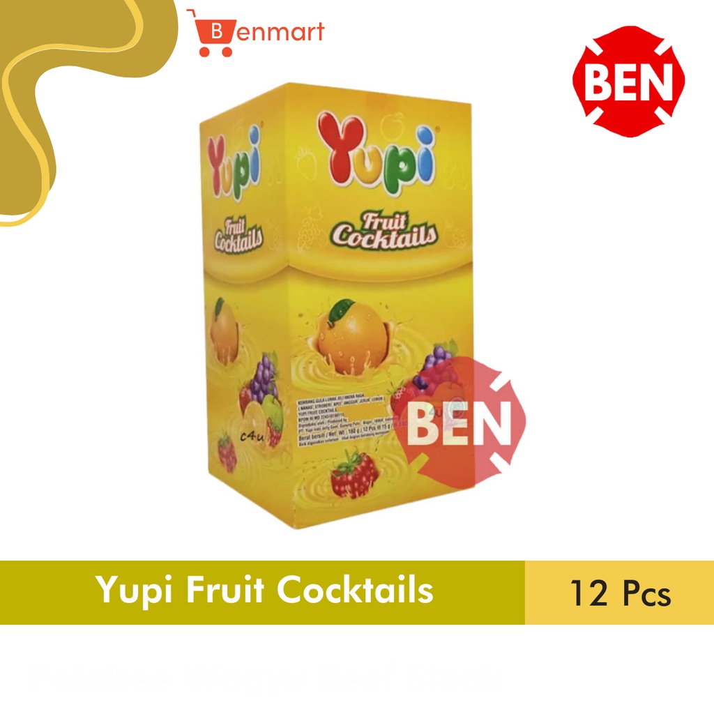 

Yupi Fruit Cocktails 1 Pak Box 12 Pcs - Permen Cocktail Jelly Kuning