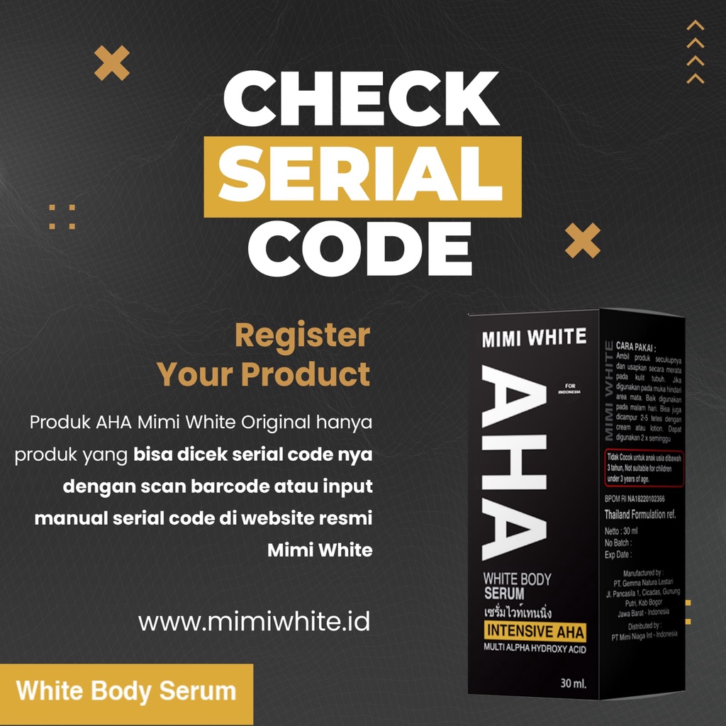 MIMI WHITE AHA BPOM ORIGINAL /  MIMI AHA SERUM WHITENING