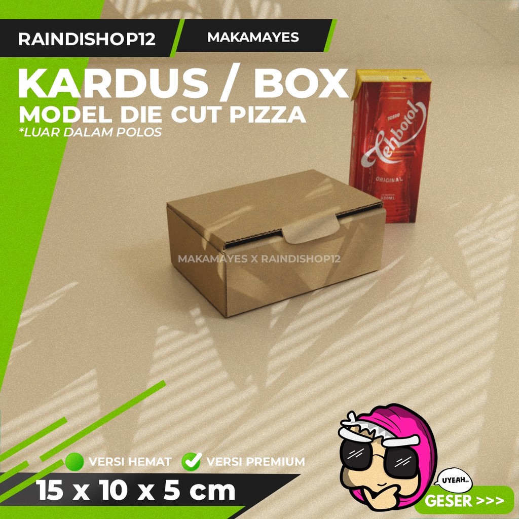 

(MIN 10 PCS) BOX 15 X 10 X 5 CM KARDUS DIE CUT PIZZA KEMASAN PACKAGING KADO