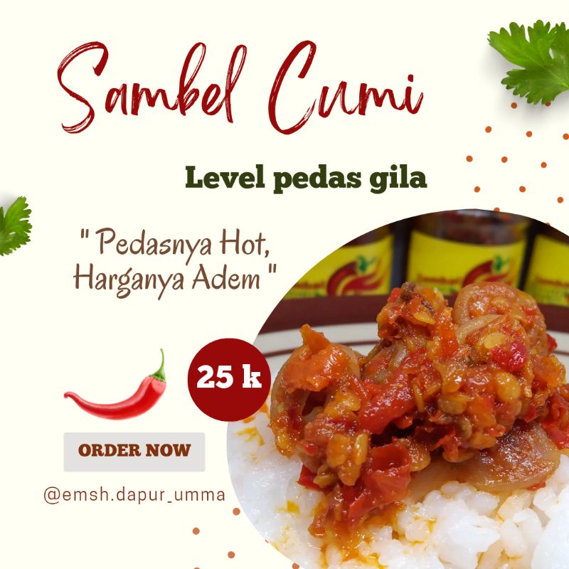 

SAMBEL CUMI Pedas nikmat Kemasan 155 gram Sambel paling enak bikin nagih