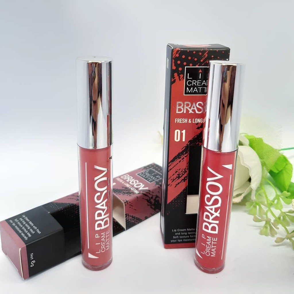 ASK.id - Brasov lip cream matte 6G NO 01-04 Fresh and Long Lasting BPOM lip cream
