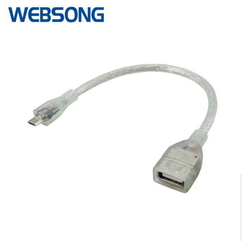 Kabel USB Micro B Male to USB A Female OTG 20CM High Quality WEBSONG