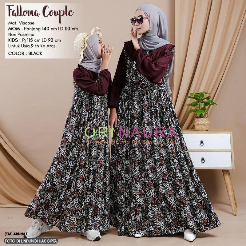 COUPLE FALONA ORINAURA GAMIS DRESS IBU DAN ANAK SEPASANG BAHAN ADEM