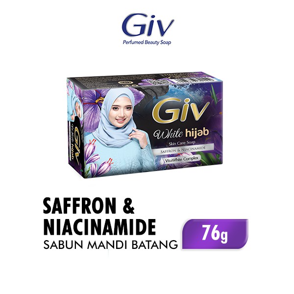 Bodywash Giv White Hijab Saffron & Niacinamide Barsoap 76G