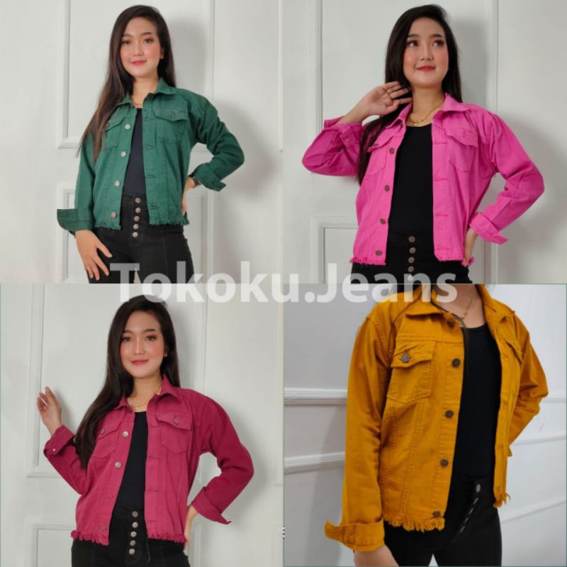Tokoku.jeans - Jaket biondy / jaket wanita biondy / jaket jeans wanita / jaket biondy maroon / jaket