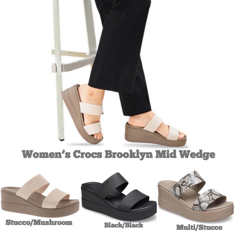 GROSIR Sendal Crocs Brooklyn Mid Wedges Sandal Crocs Wanita Croc Crocs Mid wedge Women