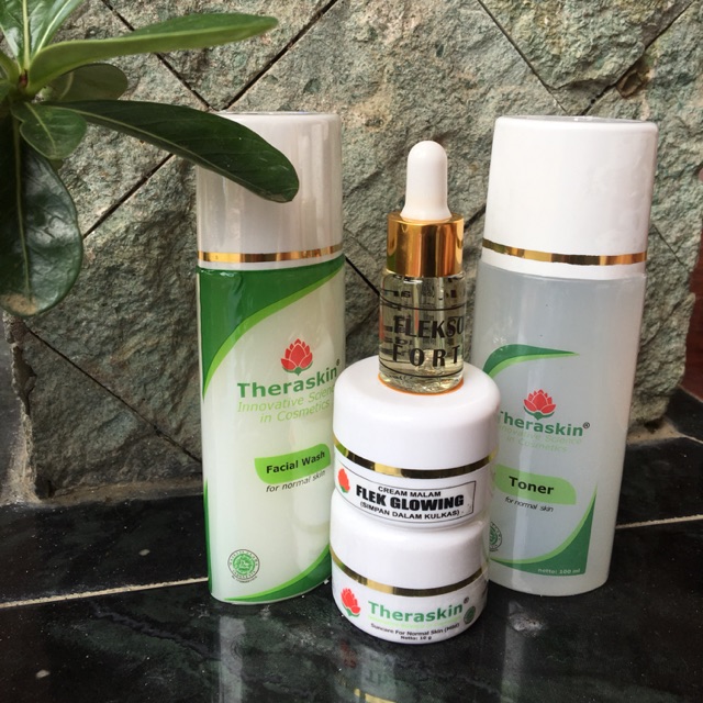 PAKET FLEK GLOWING + SERUM THERASKIN MURAH