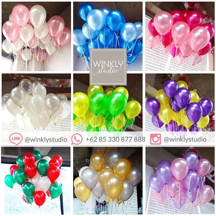 Balon Latex Metalik 12 inch / Balon Metalik / Balloon Metallic ECER SATUAN