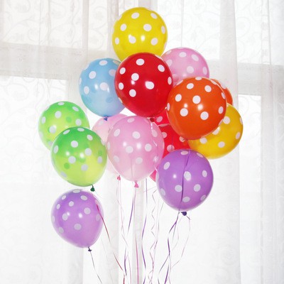 Balon Polkadot Round Banyak Warnanya, Balon Polkadot Warna-Warni, Balon Ulang Tahun, Balon Tiup