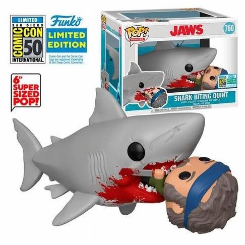 LIMITED EDITION FUNKO POP SHARK BITING QUINT JAWS SUPER SIZED FIGURE