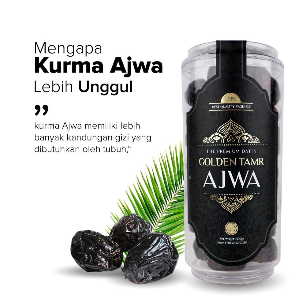 

Kurma Ajwa GOLDEN TAMR 500Gr Original Super Premium Original 100% Asli Medinah Madinah