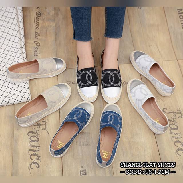 CHANEL NYLON FLAT SHOES 90-1