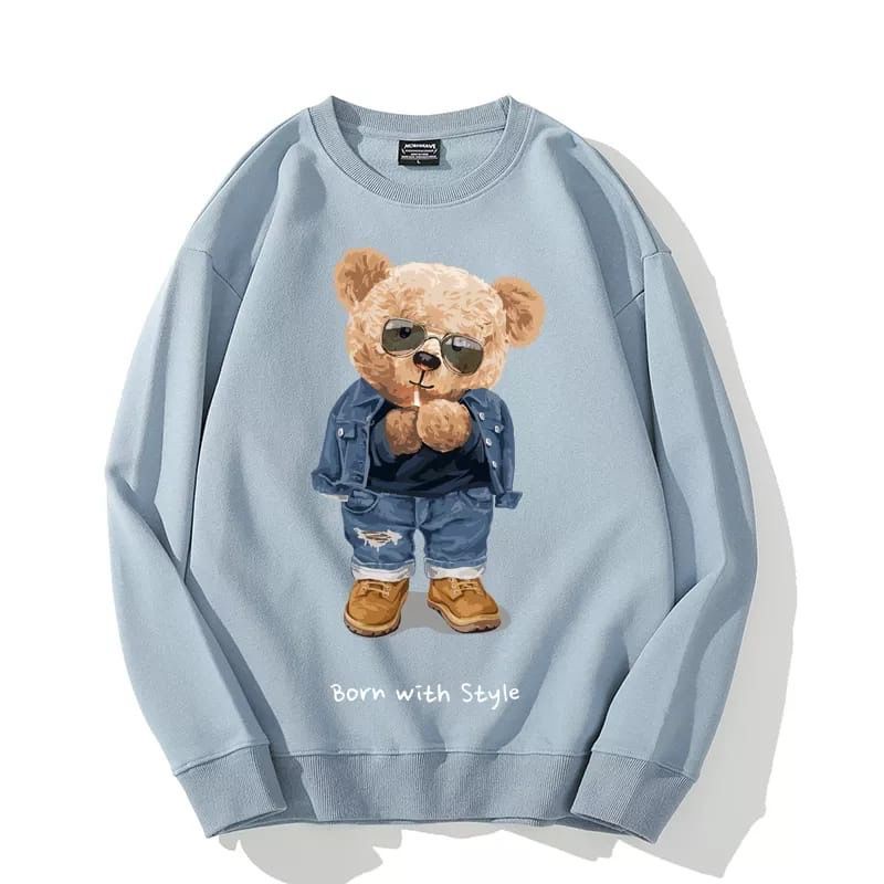 [COD] Sweater Wanita Oversize Born With Style Bear XXL LD 130