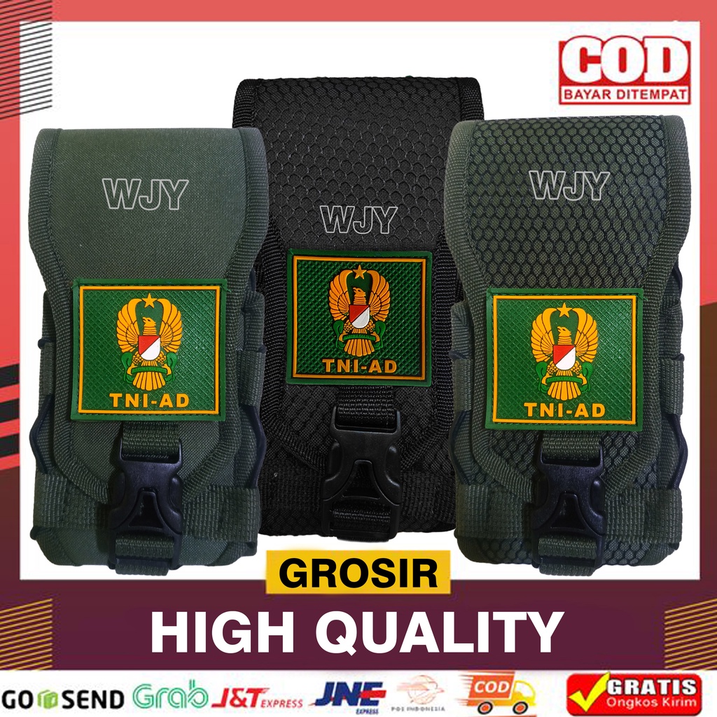 SARUNG HP TNI AD SARUNG HP PINGGANG TACTICAL LOGO PATCH RUBBER TNI AD