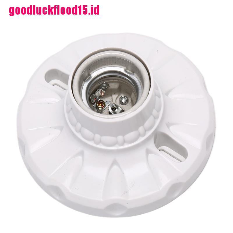 {LUCKID}E27 Ceramics LED Light Bulb Holder Round Socket Base Hanging Lamp Socket Base