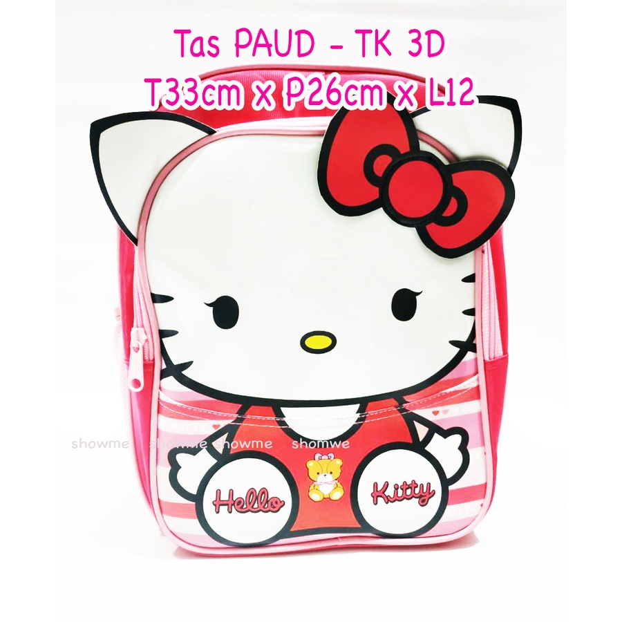 Showme Tas Ransel Anak Sekolah TK 12inci model 3D Hello Kitty