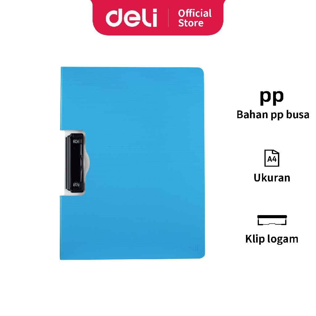

Deli Clipboard Papan Jalan Seri Rio PP dengan desain untuk perlindungan file yang baik A4 EF75102
