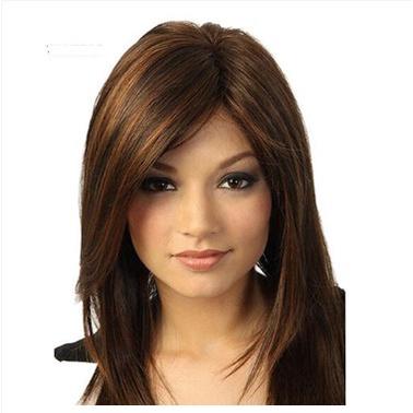 Wig Rambut Palsu Wanita Warna Coklat Gelap ef
