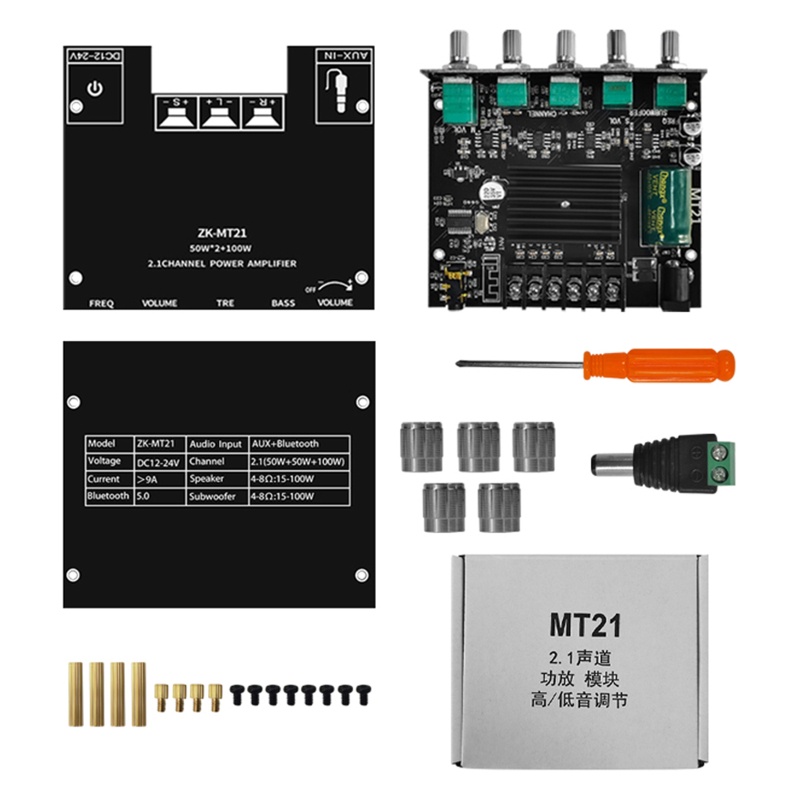 Vivi ZK-MT21 Modul Power Amplifier Digital 100 Channel 2.1 Channel 50Wx2 + 100W