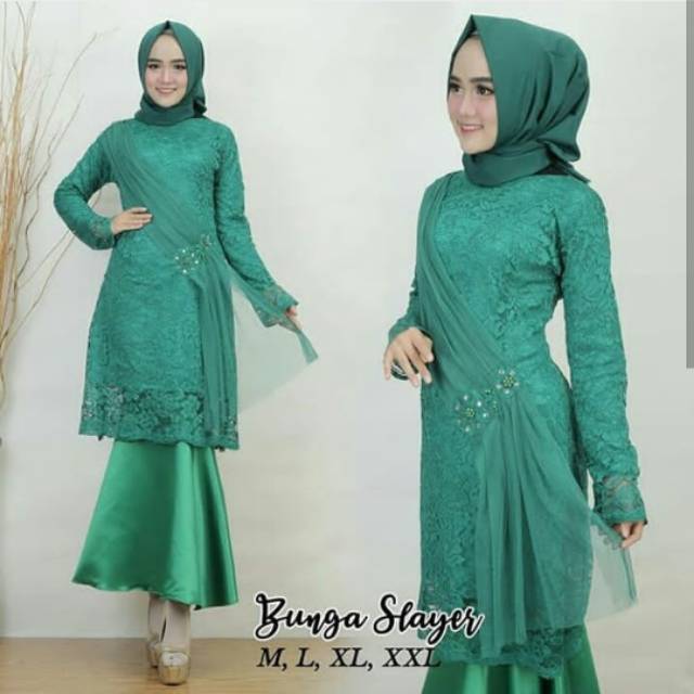 set Kebaya brokat sleyer 1 /kebaya modren /kebaya muslim /kebaya wisuda