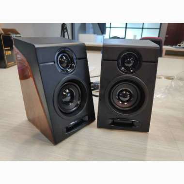 Grab Medan Speaker Audio First Eye 950 HiFi Desktop Multimedia Stereo 2.0 Channel - Black/Brown