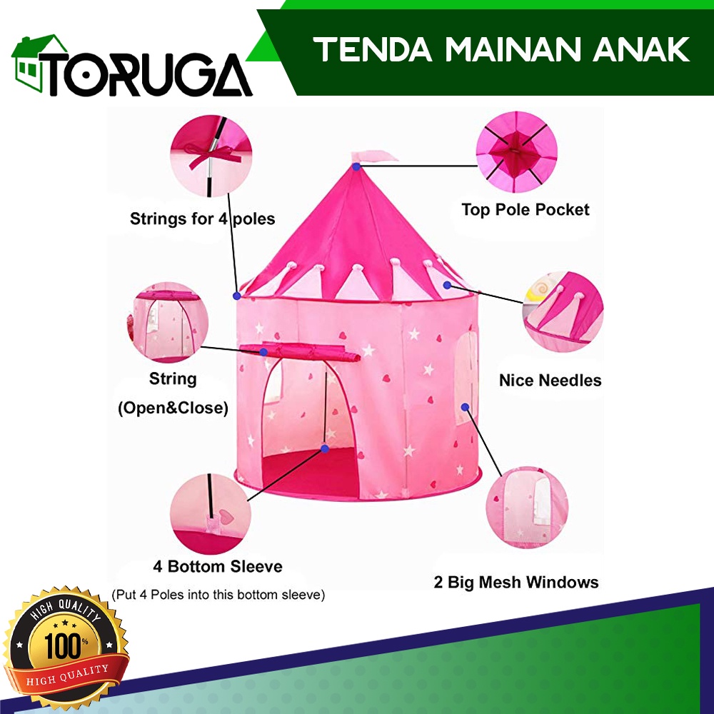 Tenda Mainan Anak Kastil Portable Tent Mandi Bola Portable Tent Material Polyester