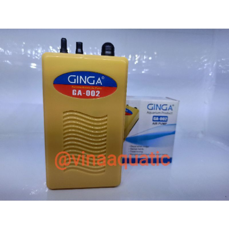 GINGA GA 002 Mesin Aerator portable Airpump Aquarium Baterai Batre mancing pancing ikan GA002