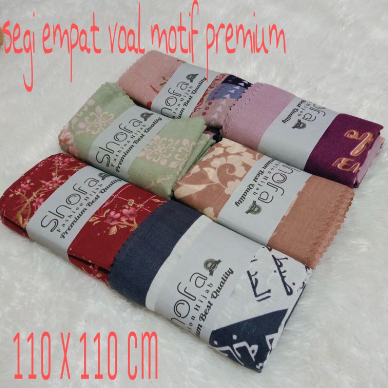 segi 4 Denay Premium/ VOAL MOTIF Bahan katun Voal premium