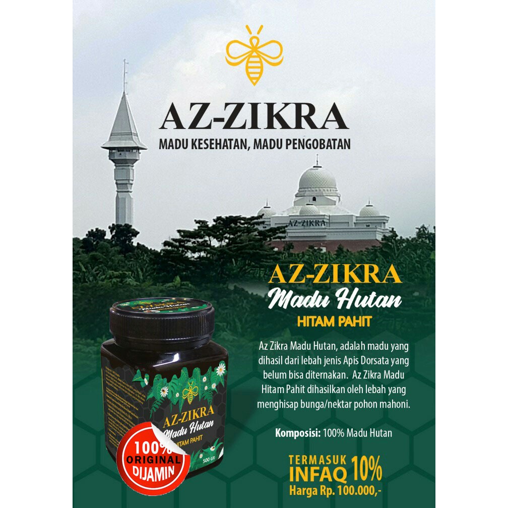 MADU AZ-ZIKRA Madu Hutan Hitam Pahit 100 Persen ASLI DIJAMIN dengan Kemasan Baru