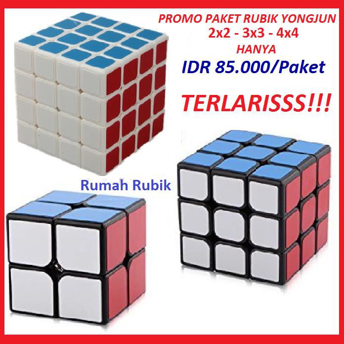Promo Paket Rubik 2X2 Rubik 3X3 Rubik 4X4 / Rubik Yongjun / Mainan