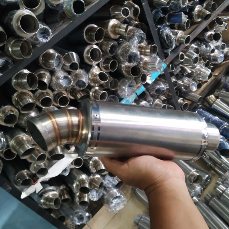 KNALPOT SILINCER BULAT POLOS BALAP DRAG RACE SATRIA SONIC SUPRA JUPITER VARIO MIO BEAT MODIF RACING