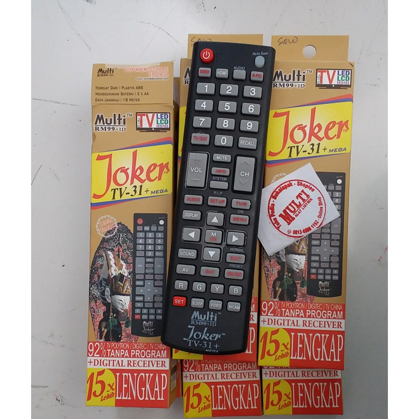 Remot TV multi fungsi Tv tabung/lcd/led Joker Multi remot lengkap kualitas terbaik