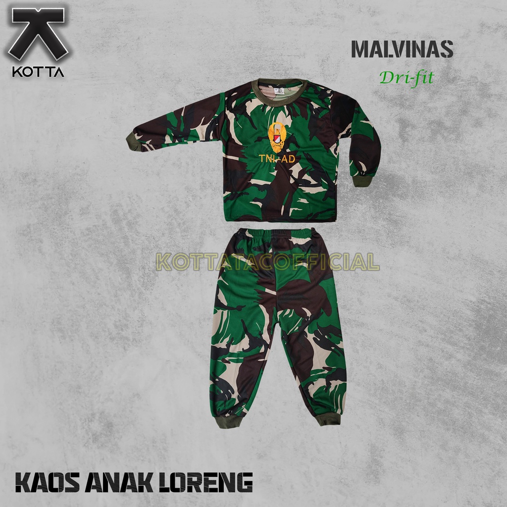 KAOS ANAK LORENG - SETELAN KAOS ANAK LORENG TNI - SETELAN ANAK CAMO PERBAKIN - TRAINING ANAK LORENG