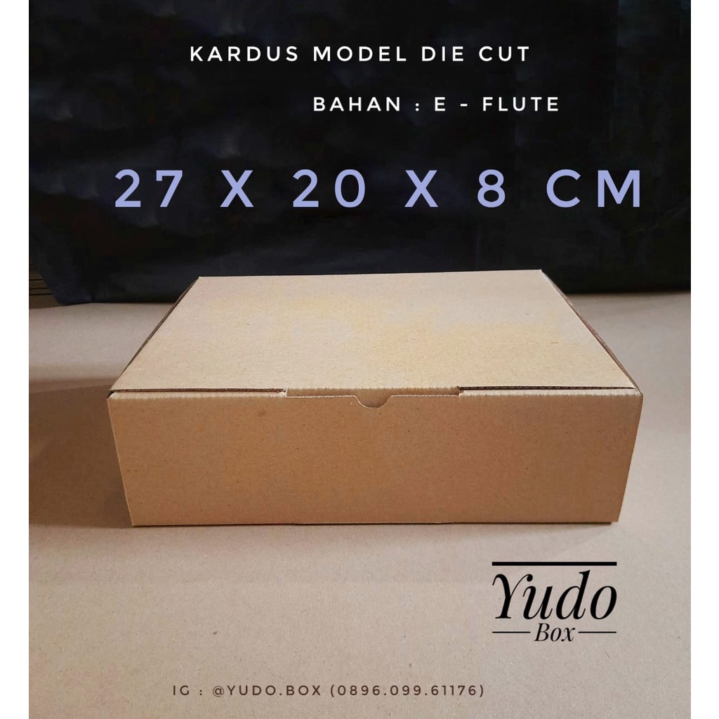 

kardus box UK 27 x 20 x 8 cm model diecut