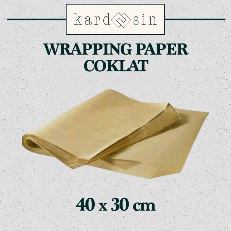 WRAPPING PAPER COKLAT KERTAS SAMSON TEBAL WRINKLE WRINKLED PEMBUNGKUS KADO PACKAGING 40X30 CM